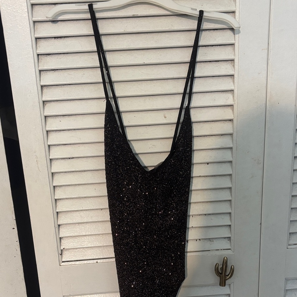 Elegant Black Glitter Dress